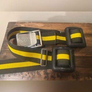 Tekna Black & Yellow Weighted Dive Belt with 3 - 2 Pound Weights Scuba